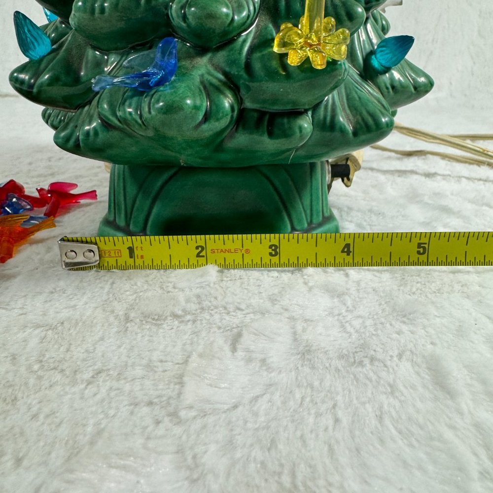 Vintage 1964 Holland Mold Lighted Ceramic Christmas Tree with base extra lights - Picture 15 of 15